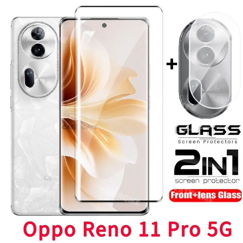 Oppo Reno 12 11 Pro 5G 2024 Film 2 in 1 Screen Protector For Oppo Reno11 Reno 11 Pro 11Pro Reno11Pro 4G 5G 2024 Full Cover Tempered Glass Front Film Back Lens