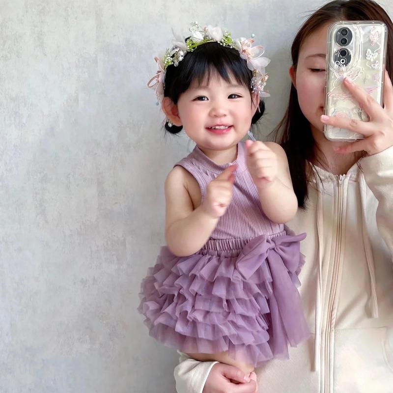 (Bé bụ bẫm lấy tăng size) Sét chân váy tutu kèm áo màu tím cho bé gái 5-22kg váy bé gái dam xinh vaybe