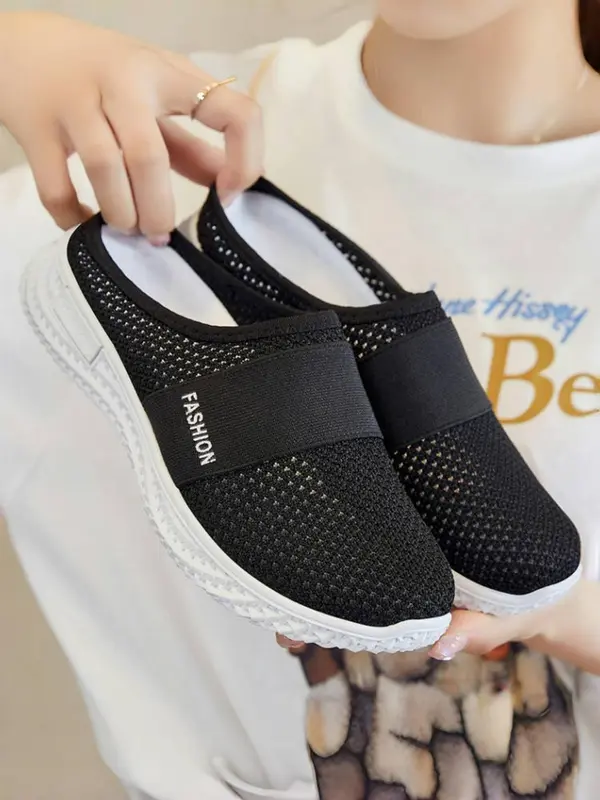 Women's Fashionable Solid Color Mules, Casual Soft Platform Slip on Walking Shoes, Breathable Comfortable Shoes for Daily Wear for Women & Girls 8
