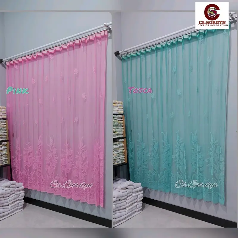 Gorden Vitrase Tulip pink tosca puring gorden siang 0