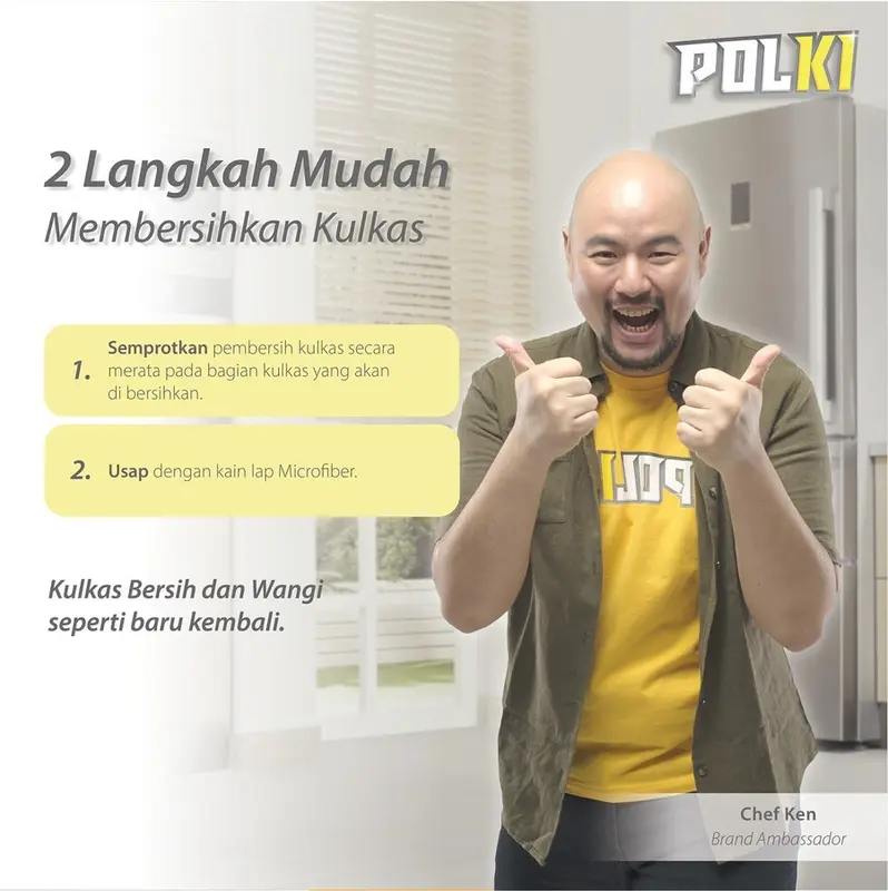 POLKI Cairan Pembersih Kulkas Fridge Cleaner Antibacterial Safe 400ml 3