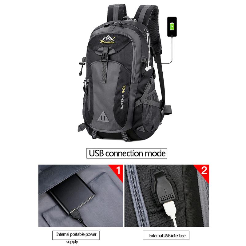 Product Introduction of AGS Waterproof Outdoor Backpack Hiking Camping Travel Bag Sports Rucksack Casual Waterproof Backpack Men Women Laptop Sports Bag Hiking Camping Mountaineering Outdoor Travel Bag AC1 27