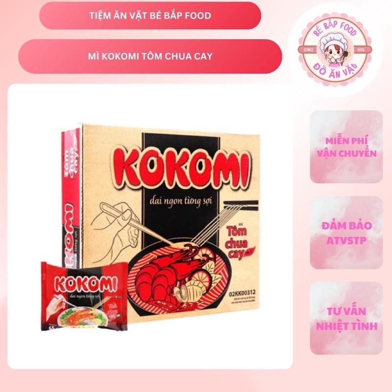 Thùng mì Kokomi tôm chua cay 30 gói x 65gr vị chua cay Miến