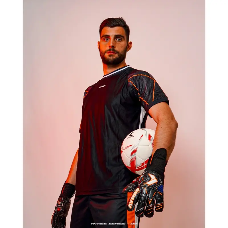 AYRES GLOVES SERIES-02 SARUNG TANGAN KIPER SEPAKBOLA ORIGINAL BLACK ORANGE 3