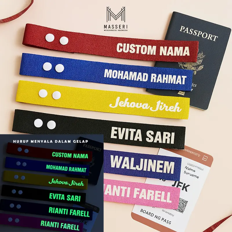 Masseri - Baggage Tag / Gantungan Tas Koper Custom Nama agar tidak tertukar saat perjalanan haji atau umroh dan travveling 7