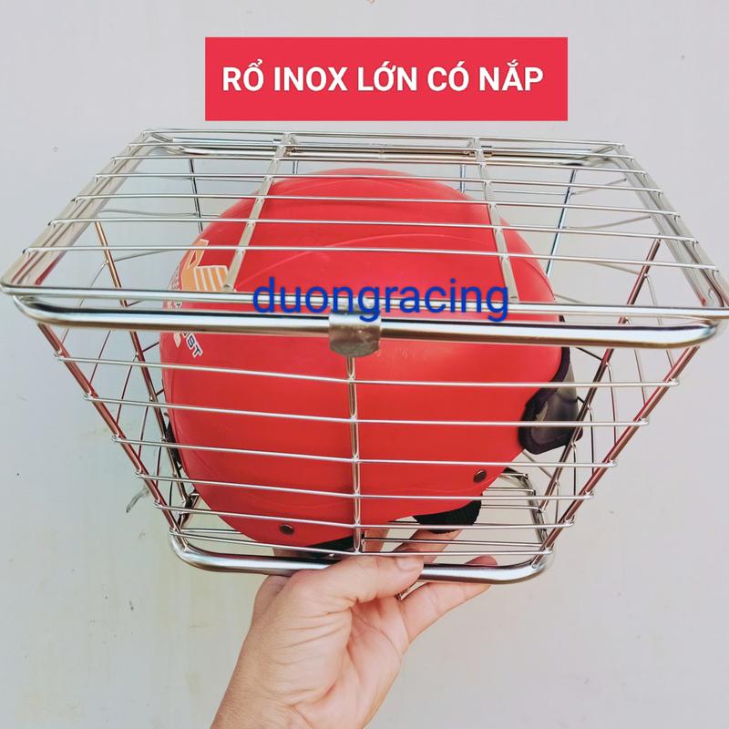 Rổ inox đa năng Gắn được Wave lớn và wave nhỏ phụ kiện xe máy duongracing