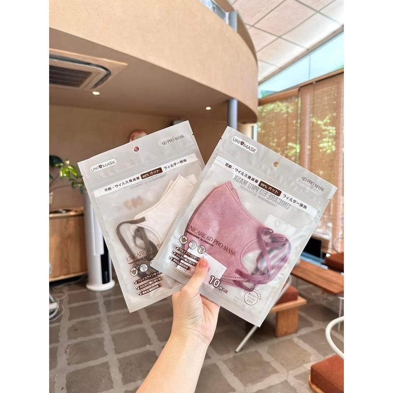 Giá sỉ thùng 100 chiếc Khẩu trang 6D UNICARE Promask Mẫu Thời Trang Mới Cực Sang, màu hottrend