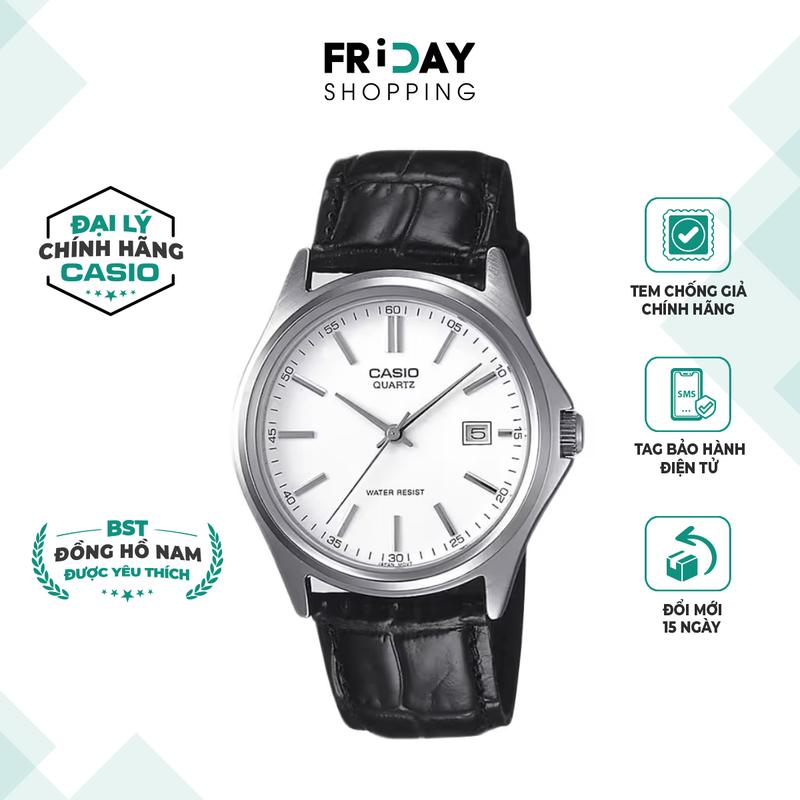Đồng Hồ Nam Casio Watch MTP-1183E-7ADF Mặt Tròn 38.5mm Dây Da Đen Đeo Tay Chính Hãng Vỏ Kim Loại Kính Cứng Chống Nước 3ATM