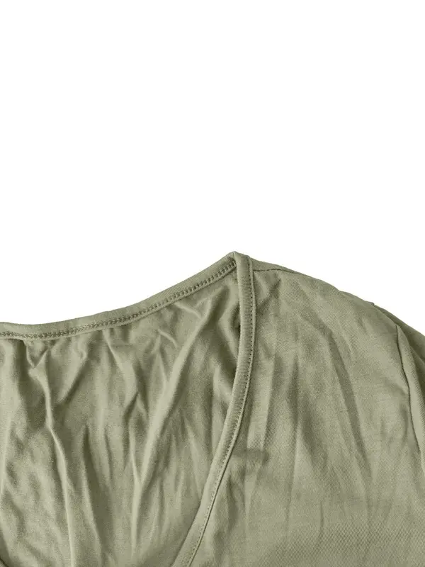 Women's Plain Split Thigh V Neck Wrap Dress, Casual Short Sleeve Dress for Summer, Women's Clothing for Daily Wear 8