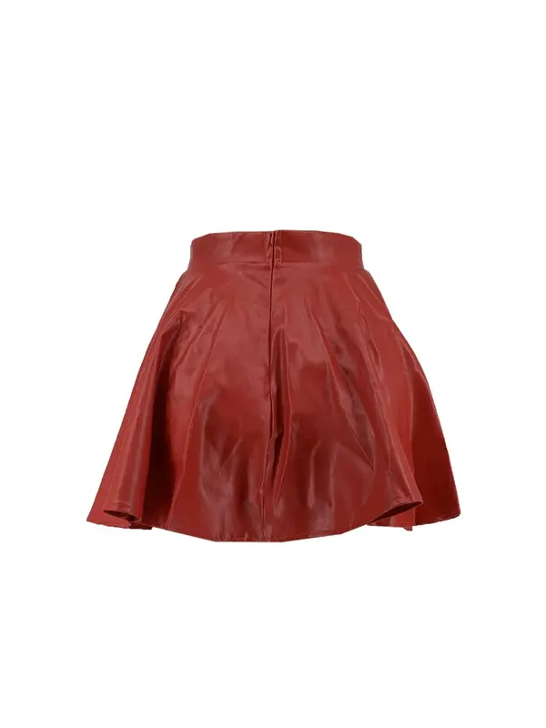 Women's 2024 Solid Zipper High Waist Skirt, Fashion Pu Leather Mini Skirt for Daily Outdoor Wear, Holiday Outfits, Coquette Skirt, Casual Women's Bottoms for Summer Spring Fall 4