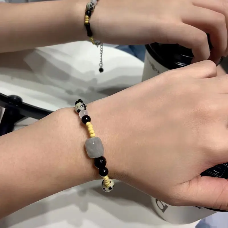 Original Design Natural Stone Beads Bracelet Women's New Chinese Special-Interest Design All-Match Bracelet Simple and Light Luxury Bracelet