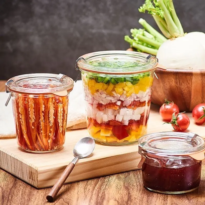 Hũ thủy tinh Weck nhập khẩu Đức Chai đựng nước trái cây tráng miệng Hũ kín khí Hũ đựng ngũ cốc Hũ đựng đồ Hũ đựng đồ
