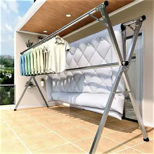 Jemuran baju stainless steel/Jemuran/Jemuran Baju Lipat Stainless Steel PortableTidak diperlukan instalasi