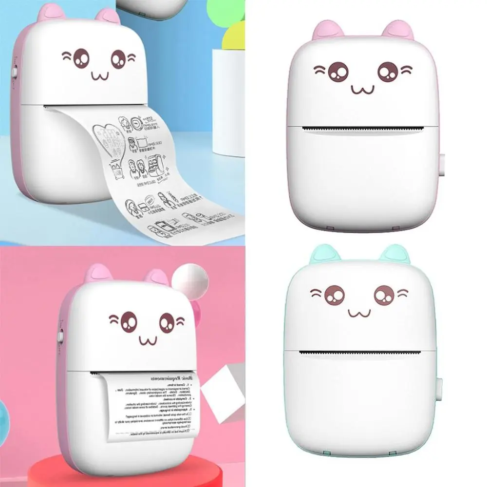 200dpi Mini Photo Printer Thermal Bluetooth Printer Compatible with iOS and with Android, for Printing Journal, DIY Cards List