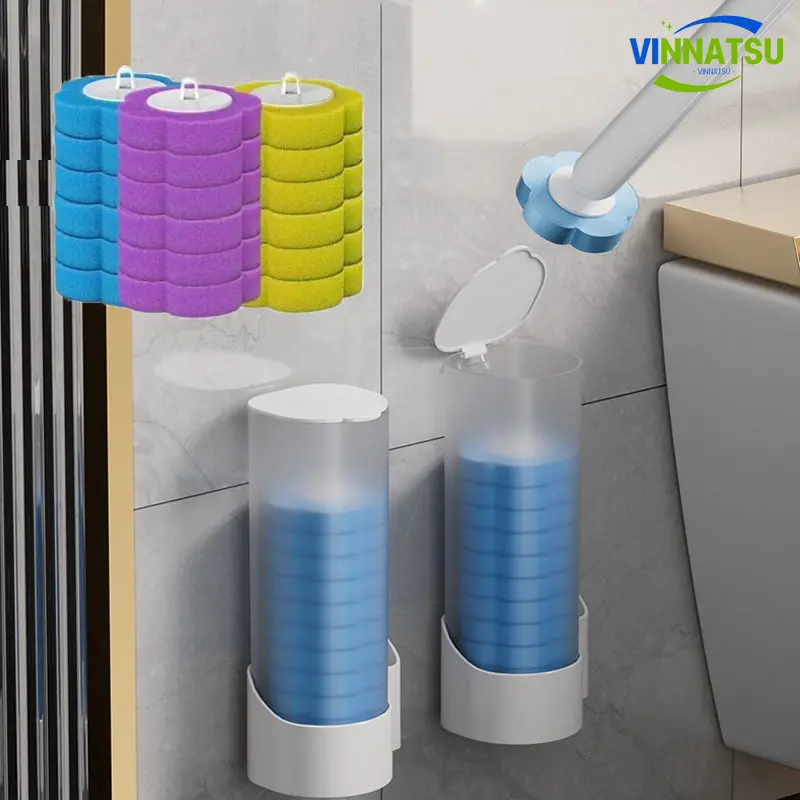 Vinnatsu Pembersih Toilet Sekali Pakai Spons Pembersih Kamar Mandi 6 Pcs Spons Isi Ulang Pembersih WC Disposable Bathroom Brush Sikat Toilet Sponge Anti Lecet 0