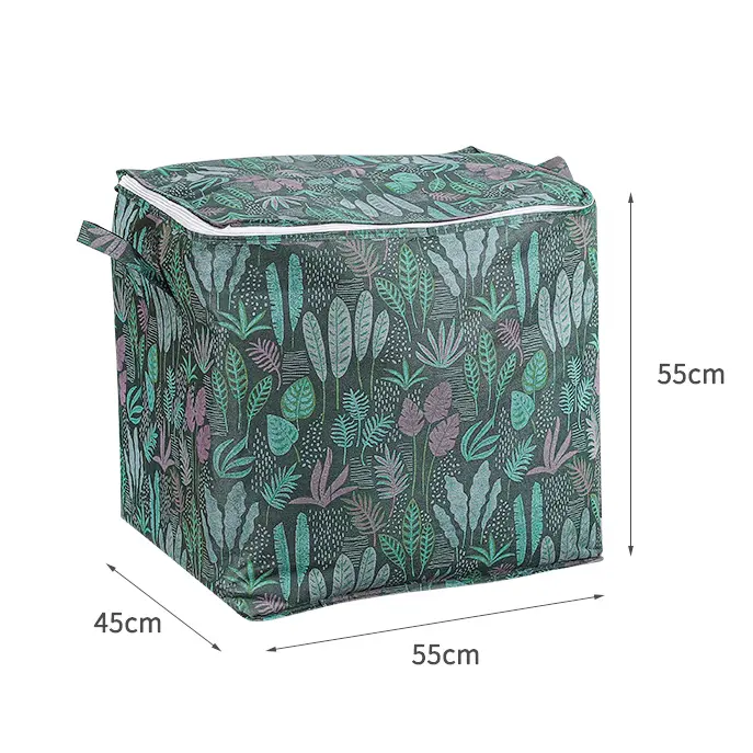 Túi đựng chăn màn quần áo giỏ vải canvas cớ lớn 100L túi đựng đồ đa năng gấp gọn tiện lợi có khóa kéo và tay xách H79 5