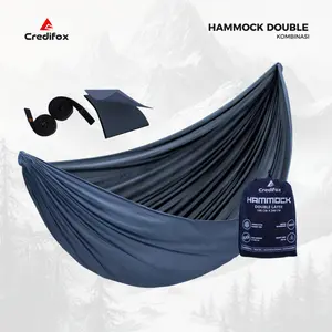 CREDIFOX Hammock Double Layer Ukuran 140cm x 270cm - Ayunan Camping - Tempat Tidur Gantung - Hamock Outdoor