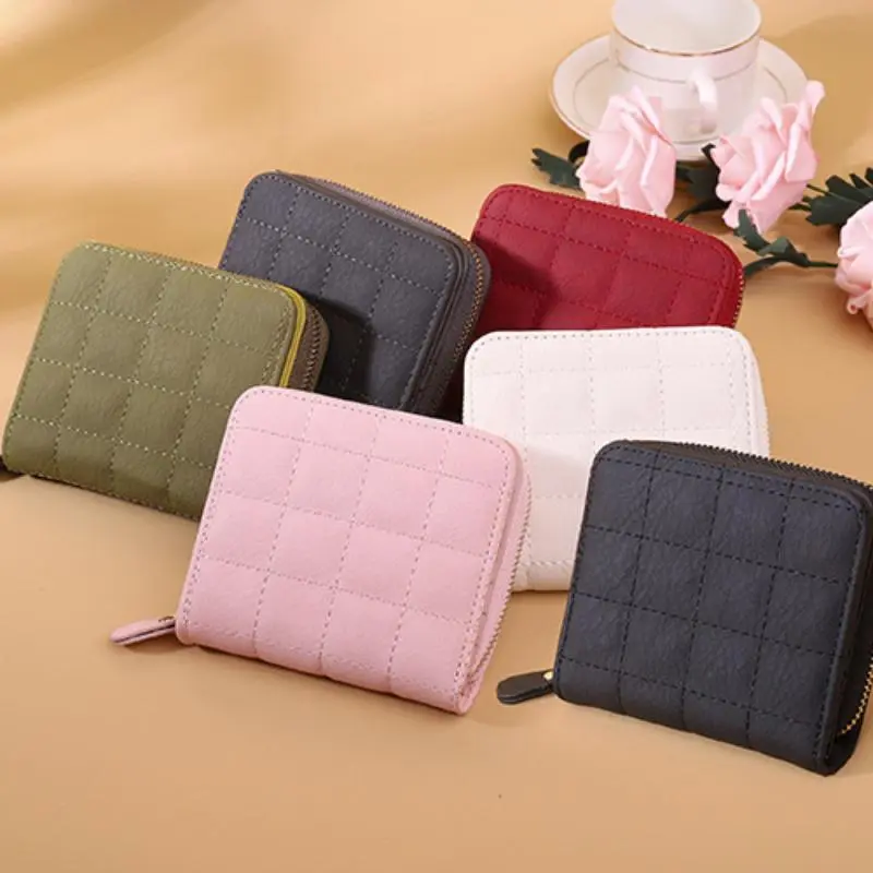 Women's Wallet Zipper and Buckle Cute Wallet Student Small PU Wallet Coin Wallet
