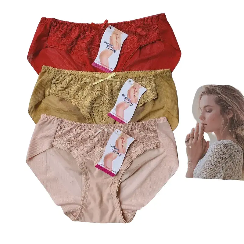 Combo 5-10 Quần Lót Ren Giữa Siêu Mềm Không Viền 5402  Nữ Women