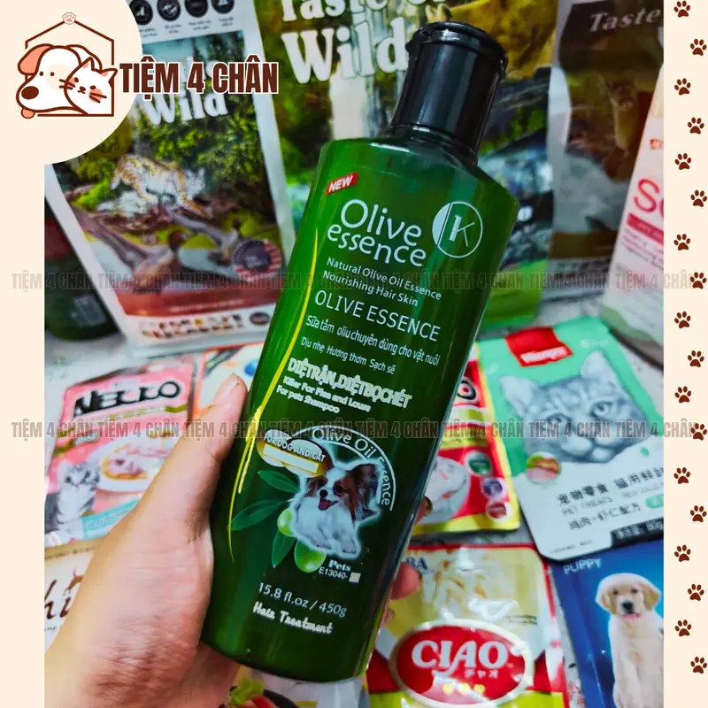 (450ml) Sữa tắm Olive Essence cho chó mèo các mùi - Chính hãng Kỳ Nam - cùng NPP với SOS 2