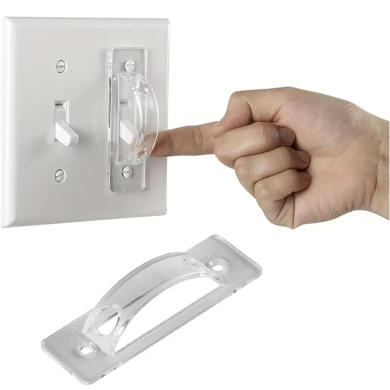 Clear Light Switch Cover Guard, Durable Light Switch Cover Guard, Easy Snap-on Switch Hardware for Home Office 2