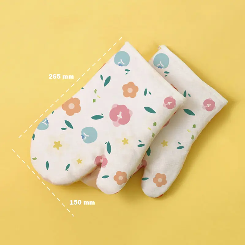 Sooka Sarung Tangan Anti Panas - Sarung Tangan Anti Panas dengan Pola Bunga, Tahan Panas untuk Oven dan Penggunaan Dapur Lainnya, Tahan Suhu Tinggi, Anti Selip HL-ABA888 7