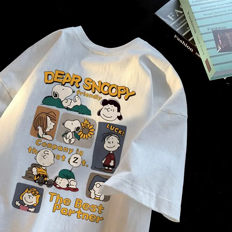 T-shirt Lengan Pendek Baju Kaos Oversize Snoopy Wanita Baju kaus wanita korea Baju Atasan Terbaru  Cotton