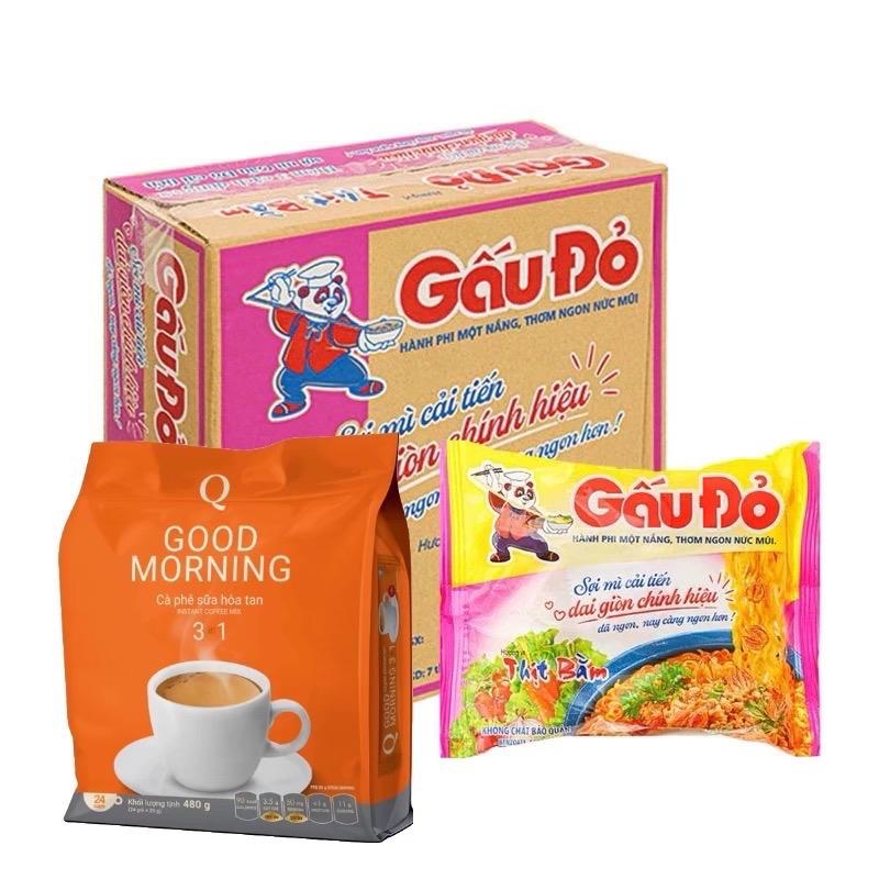 Combo 1 thùng gấu đỏ thit bam 63 g và 1 bịch cafe ống trần quang Cay Miến mì gói cân mì gói ăn liền