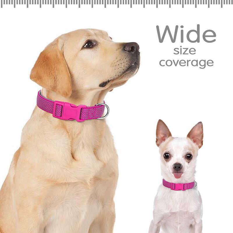 Vòng Cổ cho chó cưng, vật liệu phản quang Nylon, có thể điều chỉnh, bền, thích hợp cho chó Con, Pug, Bull, kích thước Nhỏ, Trung Bình và Lớn 4