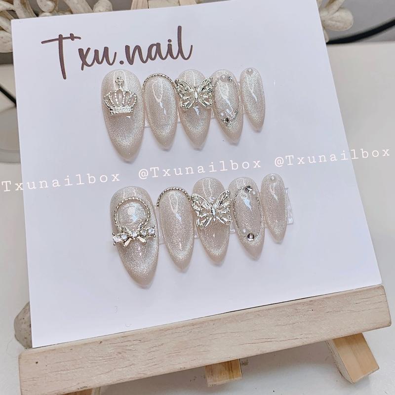 TXUNailbox -  Mã 310 Mắt Mèo Đủ Màu Đính Charm Đá Sáng - Tặng Kèm Keo Dũa Và Dán Móng Nữ mat  meokim phukien nail