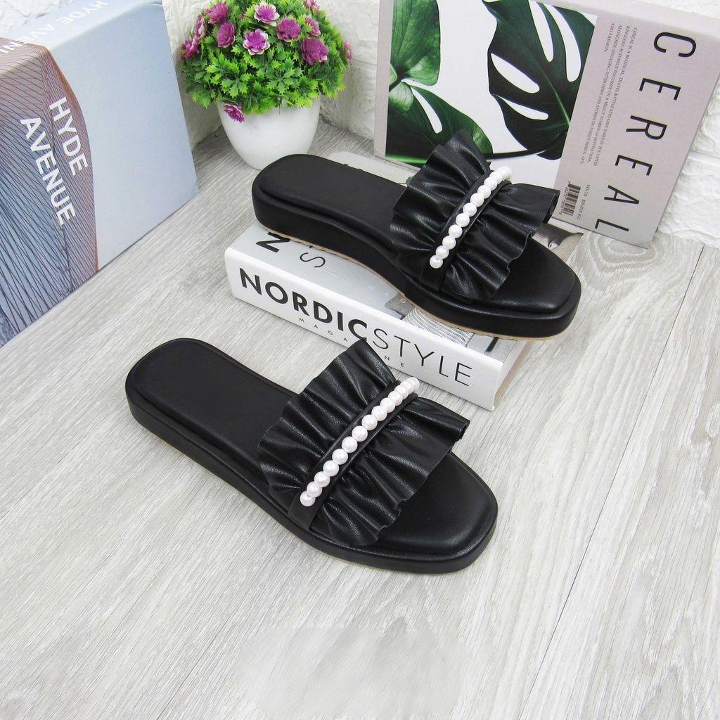 TheMoon.Store - ALEXA Sandal Slop Anak Perempuan Model Mutiara Flat JJ-06 Kaki Karet
