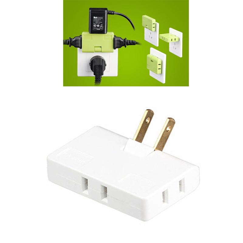 2-prong Rotatable Socket Converter US Plug Socket Indoor Wall Tap Power ...