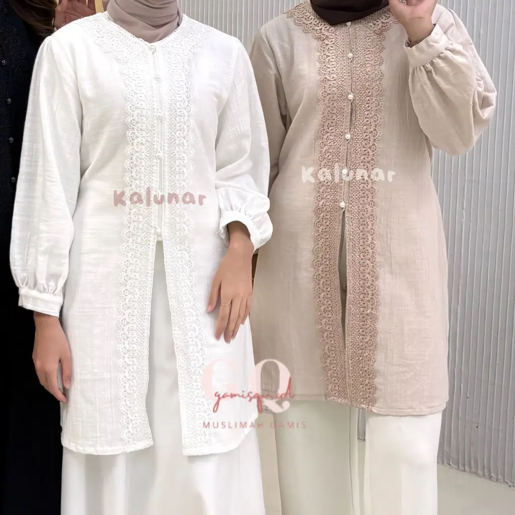 [NEW LAUNCH] KALUNAR - Joy Tunik Lebaran (Atasan Gamis Melayu Renda Wanita) Ramadhan Fashion