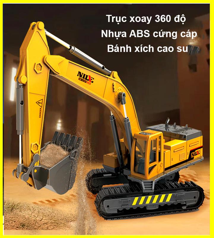 Mô hình xe xúc bánh xích cao su bằng nhựa ABS cứng cáp 360 độ kích thước lớn tỷ lệ 1:55 - Toy Đồ Chơi 1