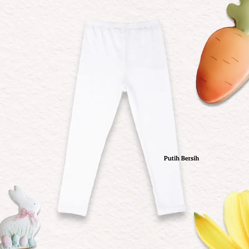 Legging putih anak perempuan 5 tahun sampai 15 tahun bahan tebal adem nyaman dipakai / Celana legging panjang putih anak cewek / Leging putih paskibra / Lejing putih tebal 7 tahun 5