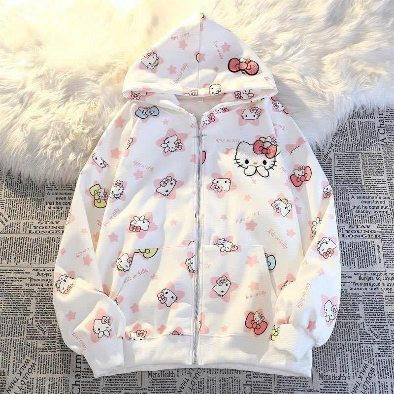 Product Introduction of ÁO KHOÁC NỈ  CÓ NÓN , IN FULL HÌNH KITY DỄ THƯƠNG CHO NỮ 10