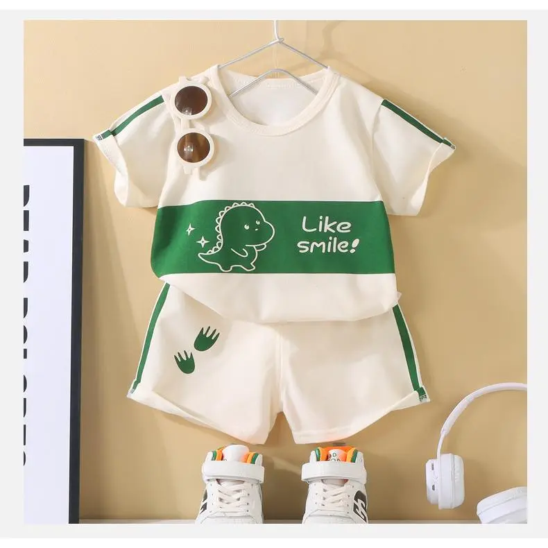 Bộ Đồ Ngắn Tay Cho Trẻ Em, Chất Liệu Mỏng, Thích Hợp Cho Bé Trai Và Bé Gái, Bao Gồm Áo Phông Và Quần Đùi, Lý Tưởng Cho Mùa Hè, Quần Áo Trẻ Sơ Sinh Quần Áo Trẻ Em 1-5-7 Tã Polo Tã Polo áo  thun Có Cổ