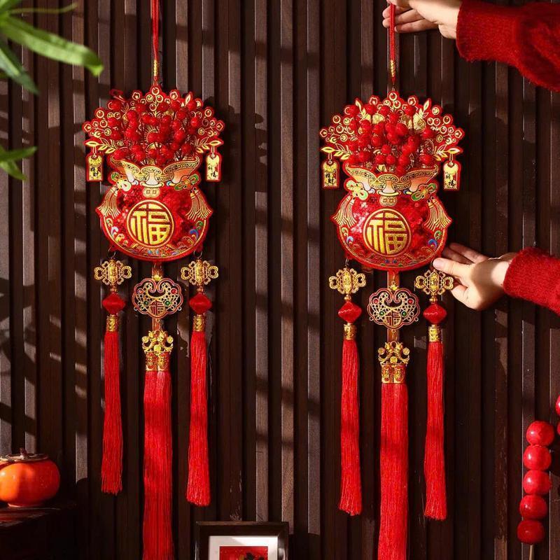  Combo 2 Dây Treo Trang Trí   BẢN TO LOẠI 1  Tết 2026 Túi Tiền Chữ Phúc Đỏ Phụ Kiện Trang Trí Nhà Cửa Đón Xuân An Khang 