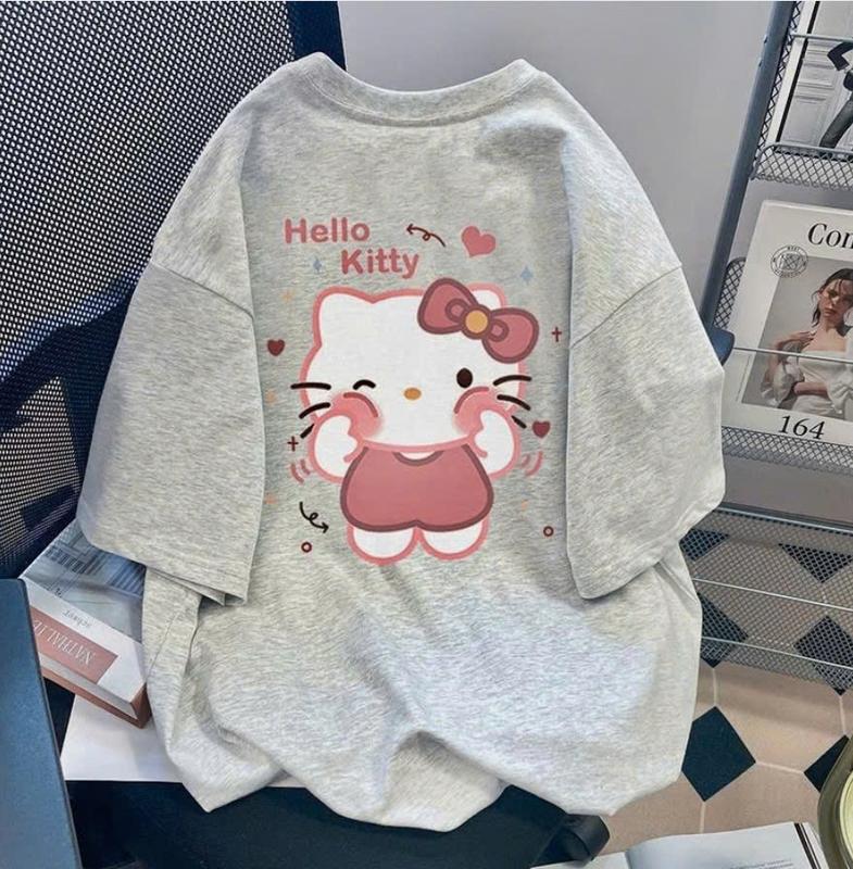 Áo Thun Phông Nam Nữ Tay Lỡ Form To Hoạt hình hello kitty cute