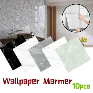 10pcs 30*30cm Lantai Marmer Vinil / Lantai Vinyl Marbel Granit Stiker / Wallpaper Lantai Marbel  / Stiker Dinding Ubin Imitasi Tahan Air / Tahan Lembab / Wallpaper Kamar Mandi / Stiker Ubin wall moulding Kotak