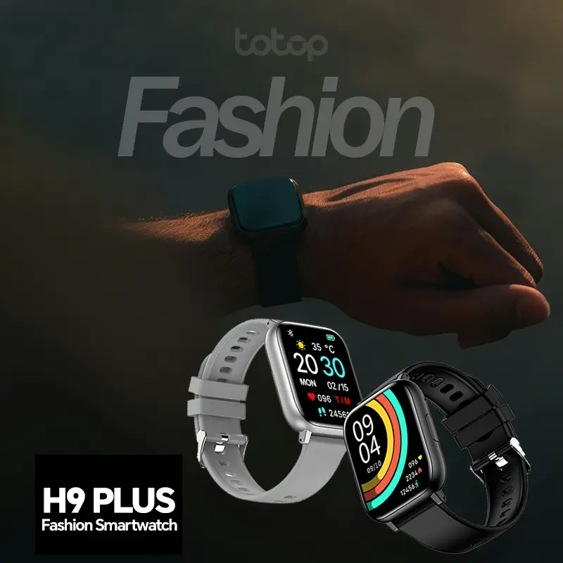 Totop SmartWatch H9 PLUS Fashion Bluetooth upgrade Smartband 2.01 inch HD Screen Full Touch Bluetooth Call Jam Tangan Fitness Tracker Calculator Custom Wallpaper Music Wanita Pria 1