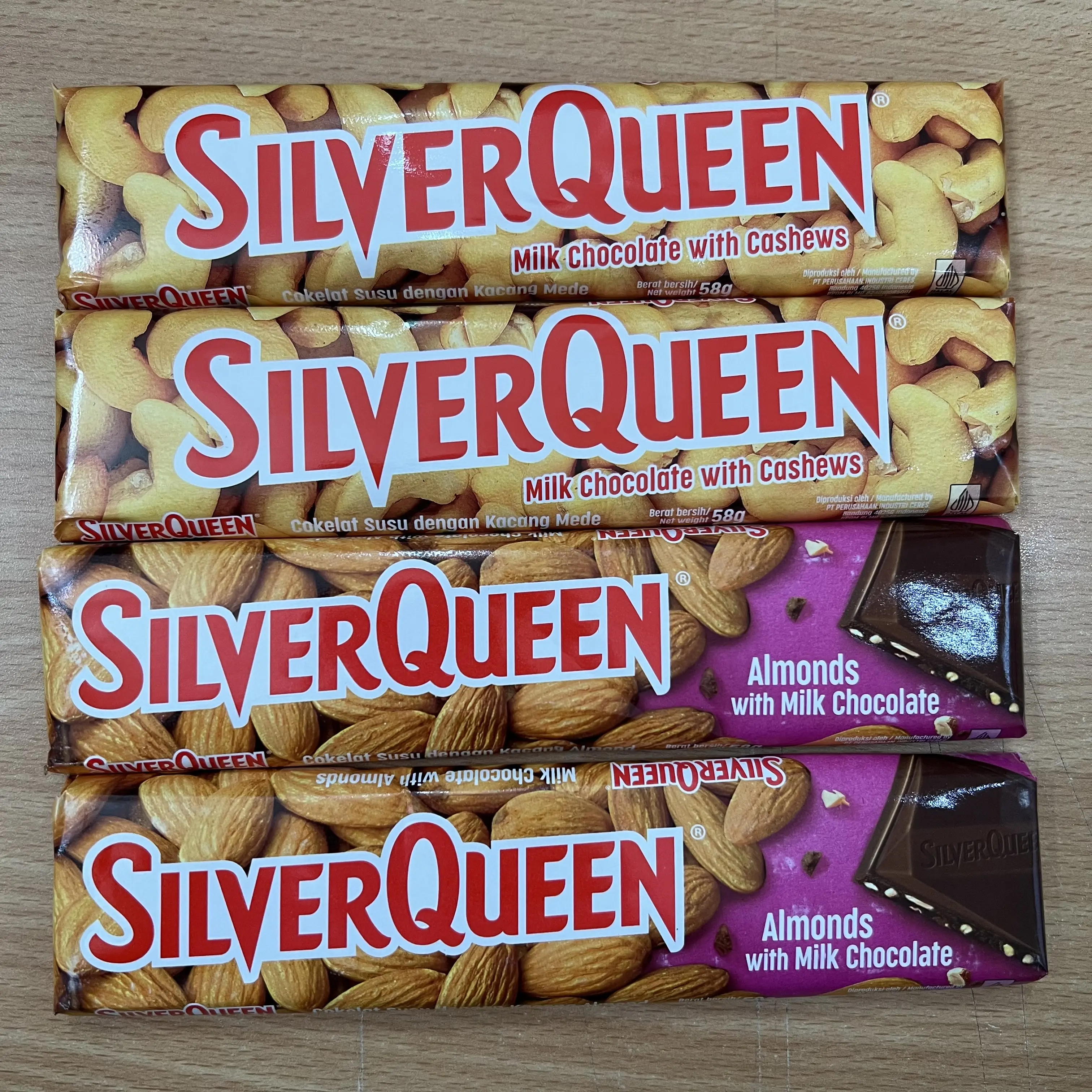 SILVERQUEEN COKELAT COKLAT 1 BOX ISI 10 PCS X 55GR ALMOND DAN MEDE CASHEW