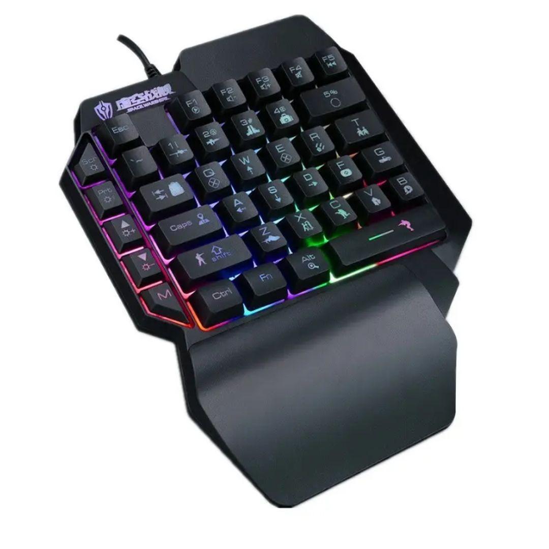 Keyboard one hand sF6 Wired Gaming Keypad with Lampu LED RGB Backlight ...