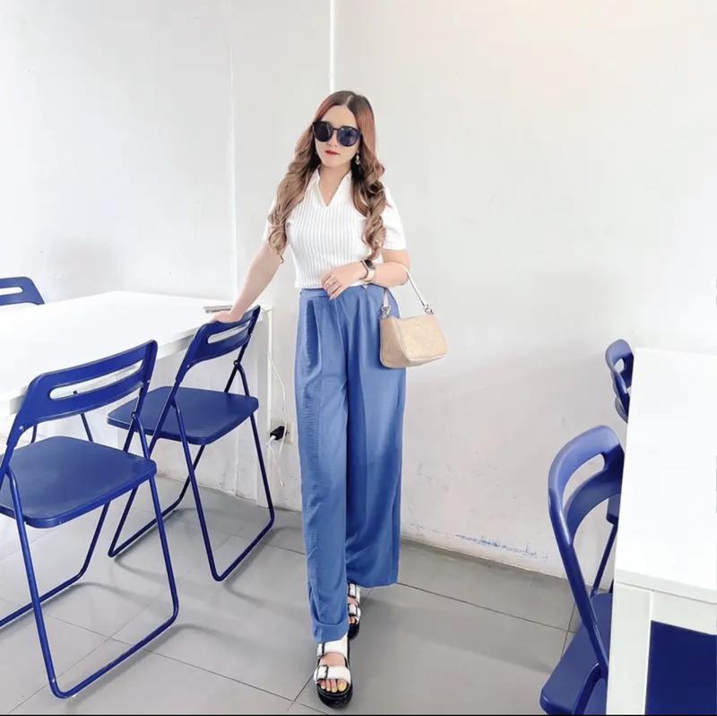 Product Introduction of Celana Kulot Wanita - Highwaist Celana Kulot Linen Laura Slim Premium Fit High 3