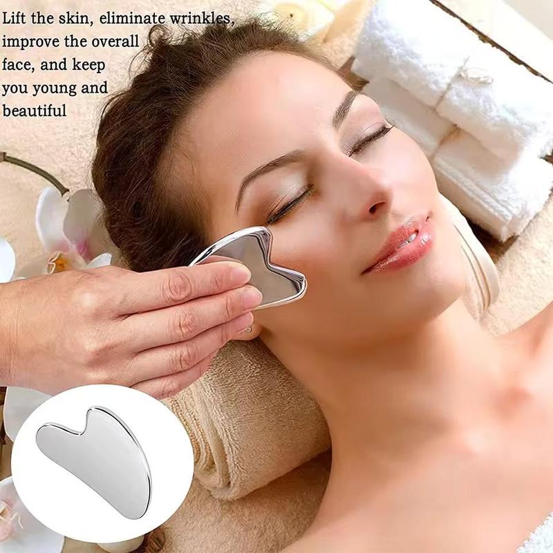 Stainless Steel Gua Sha Facial Tool, Manual Massage Tool for Face, Body, Eyes, Neck, Skin Care Gifts for Women & Men 7