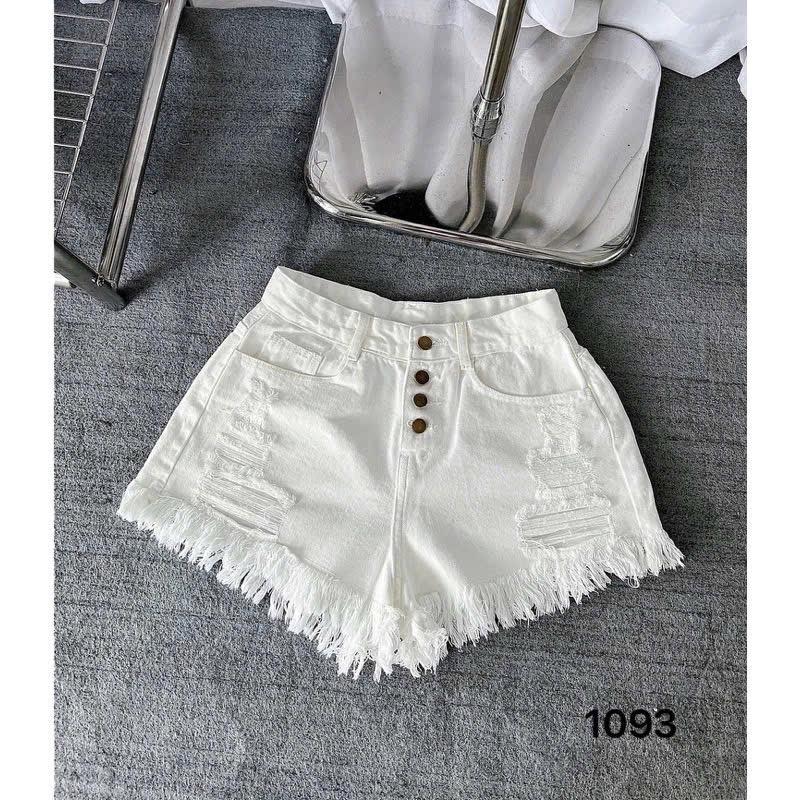 Quần Short Jeans nữ tua rua, khuy cài, rách tạo kiểu 2