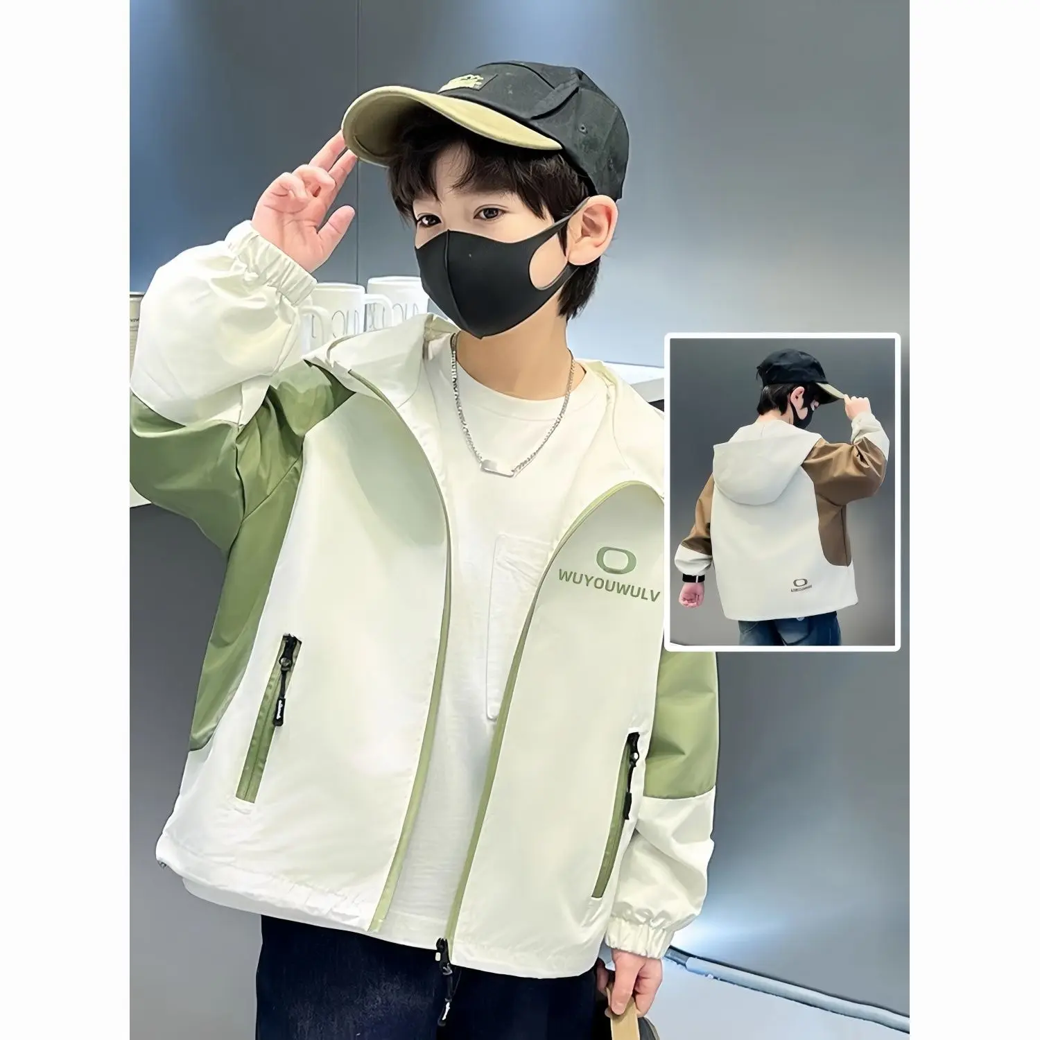 Boys' Outerwear 2024 New Children's Middle, Small and Older Children Spring and Autumn Windproof Clothes Loose Western Style Trench Coat Children's Clothing