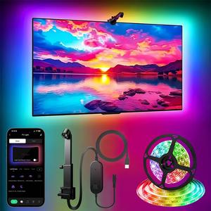 Tira de luces LED USB, 1 Set de tira de luces LED con cambio de color RGB y control remoto, Retroiluminación LED inteligente para TV, Luz ambiental LED para decoración del hogar