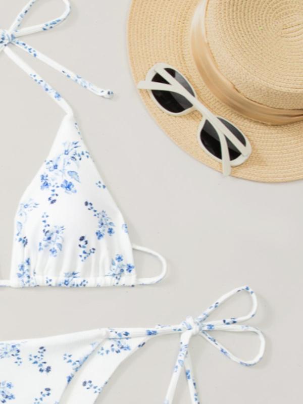 Women's Floral Print Bikini Set, Casual Fashion Chic Swimsuit Set for Beach Holiday Vacation, Ladies Swimwear for All Seasons 3