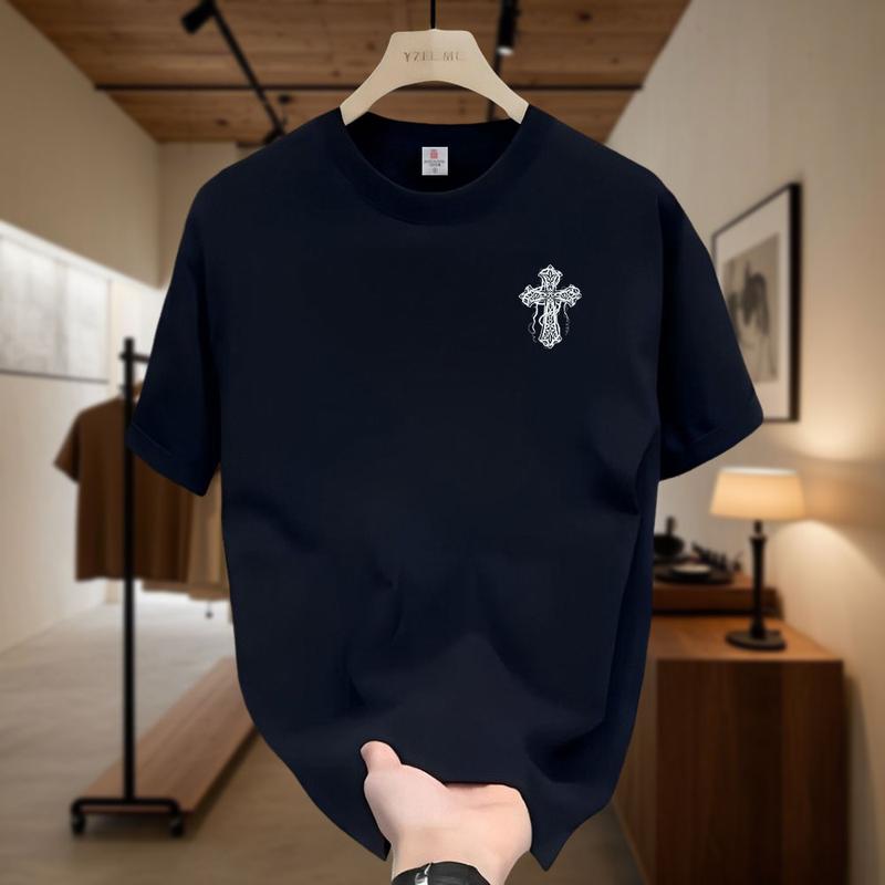Product Introduction of American Freestyle Cross T-Shirt Men's Short Sleeves Trend Loose Plus Size Couple Oversize Top Unisex 1